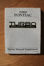 1989 PONTIAC  GRAND PRIX TURBO  Service Shop Manual Suppliment  VGC  Turbo Diag