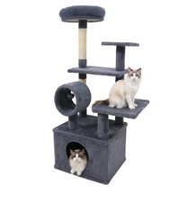 Cat Tree Tower, 48in Multi-Level W/ Large Condo, Scratch Post, Padded Top Perch