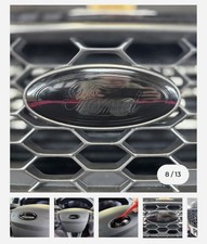 Ford Fiesta MK8 Front & Rear Badge Vinyl Covers 2017–2022 Gloss Black Pair 