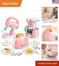 Juguetes de cocina para jugar, accesorios de cocina de comida simulada juguete para niñas con cafetera...