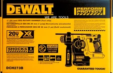 DEWALT DCH273B 20V 1" XR Brushless Cordless SDS Plus L-Shape Rotary Hammer