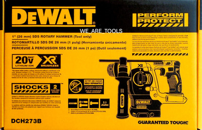 DEWALT DCH273B 20V 1'' XR Brushless Cordless SDS Plus L-Shape Rotary Hammer