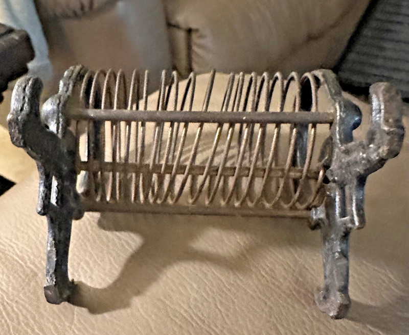 Antique Vintage Victorian Diamond K Cast Iron Spring Coil Desk Top Letter Holder