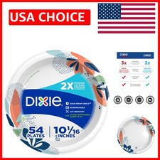 Luxurious 10-Inch Disposable Plates - 54 Count, Soak-Proof  Perfect for Parties