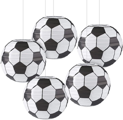 8 in Soccer Ball Paper Lantern Decoration Soccer Goal Birthday Party Decoration - Afbeelding 1 van 7