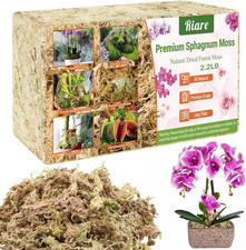 2.2 LB Long Fiber Sphagnum Moss 40QT Natural Orchid Potting Mix for Plants