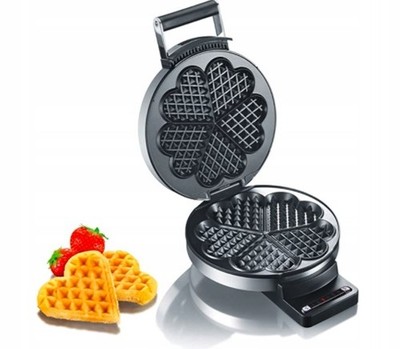 Graef WA80EU Waffeleisen 5 Herzen 850W Edelstahl matt, 6 Bräunungsstufen