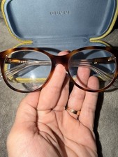 Authentic Gucci Tortoise Eyeglasses Clear Lenses GG Logo Frames w/ Gucci Case