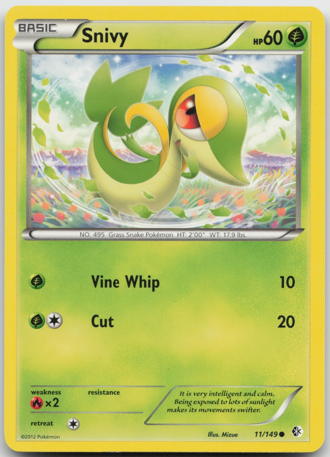 Snivy Common Grass Boundaries Crossed 11/149 LP 2012 Mizue Regular