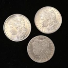 LOT OF 3 DIFFERENT MORGAN SILVER DOLLARS 90% COINS 1901 1921 1885 NR!