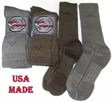3 Pairs Mens Merino Wool Blend Lightly Cushioned Mid Calf Thermal Boot Socks