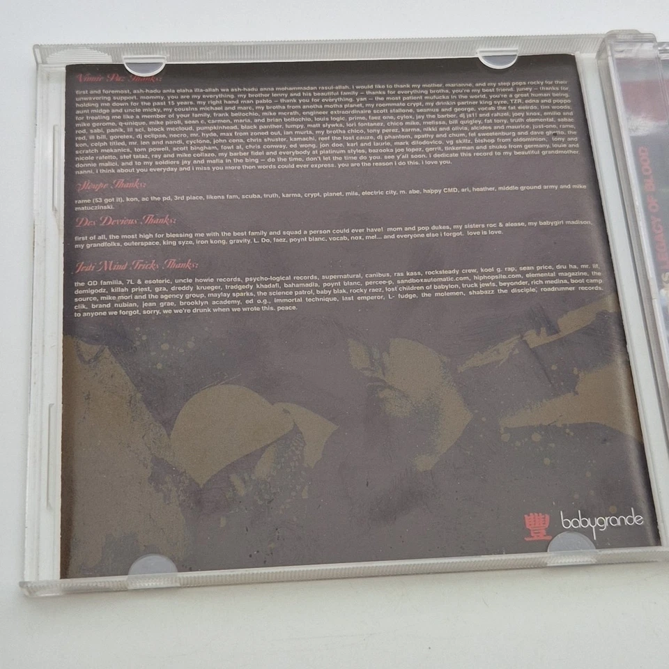 Álbum CD Hip-Hop JEDI MIND TRICKS 'Legacy Of Blood' 2004 Babygrande Records Foto 3 de 4