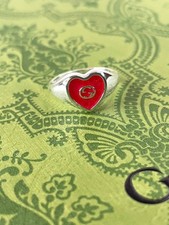 Gucci Silver Red Heart Ring