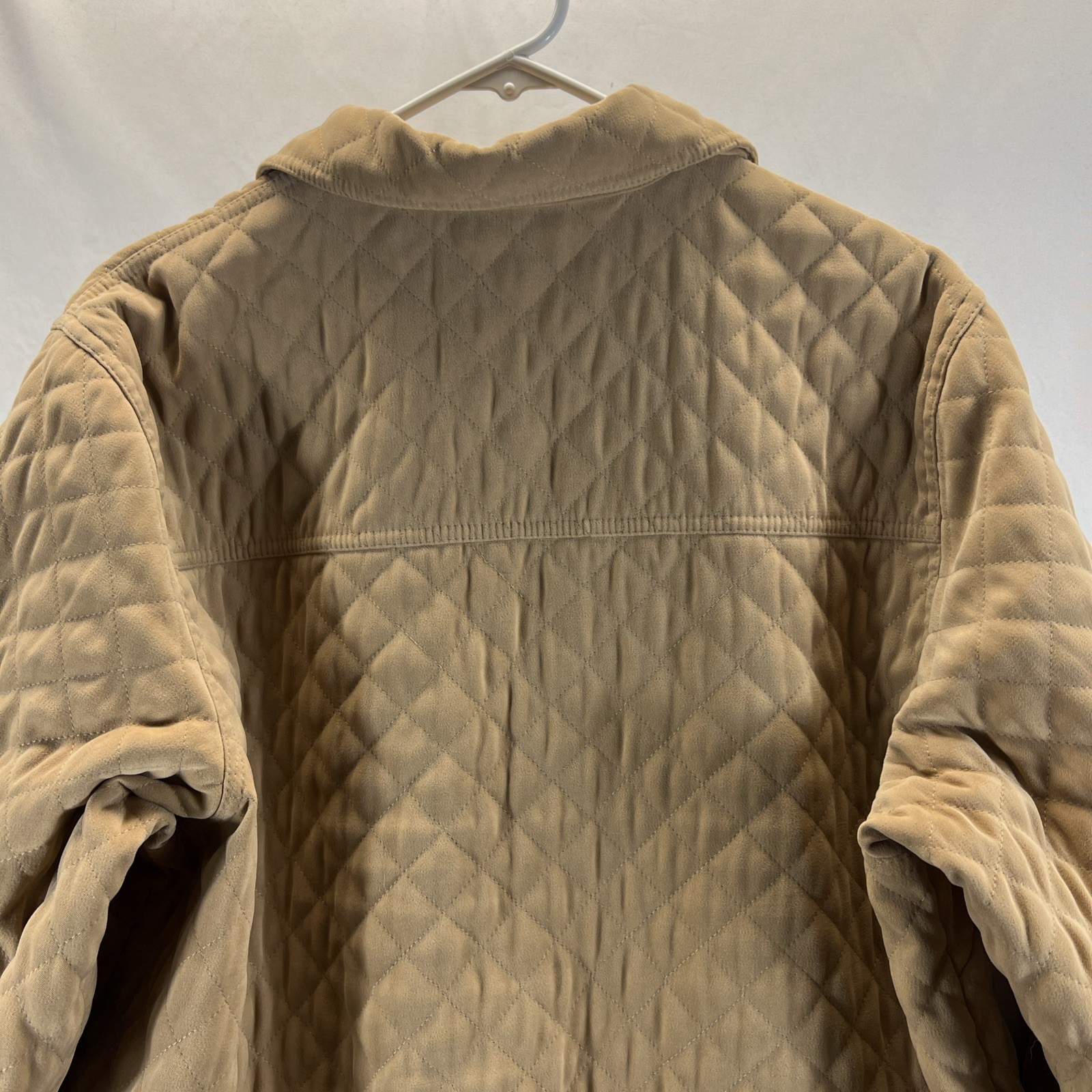 Talbots Beige Full Button Collared Quilted Jacket… - image 16