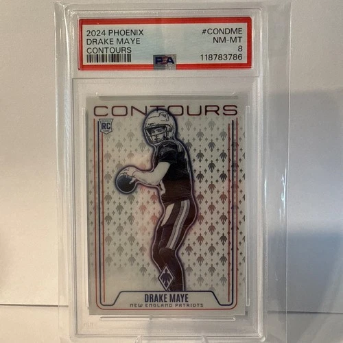 Drake Maye 2024 Panini Phoenix Contours #CON-DME PSA 8 RC New England Patriots