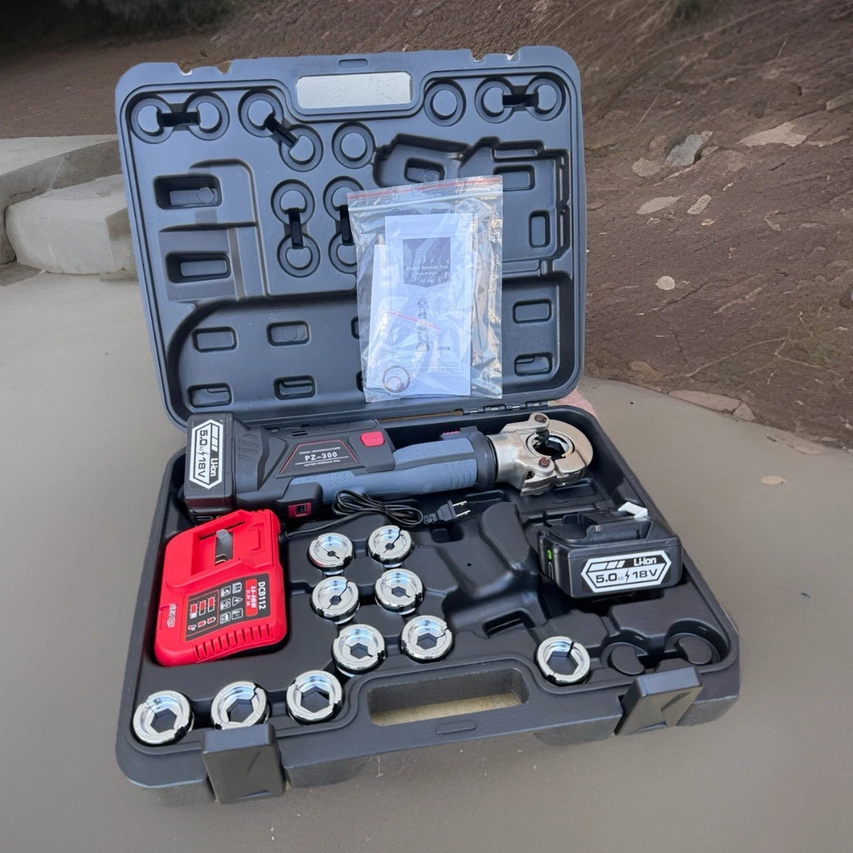 6Ton 18V Cordless Electric Hydraulic Crimping Tool Electrician Cable Lug Crimper - Image 2 of 4