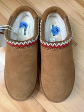NWT Cushionaire Women's Keto Slip On Suede Mules Cozy Slipper Shoe Faux Fur 6.5
