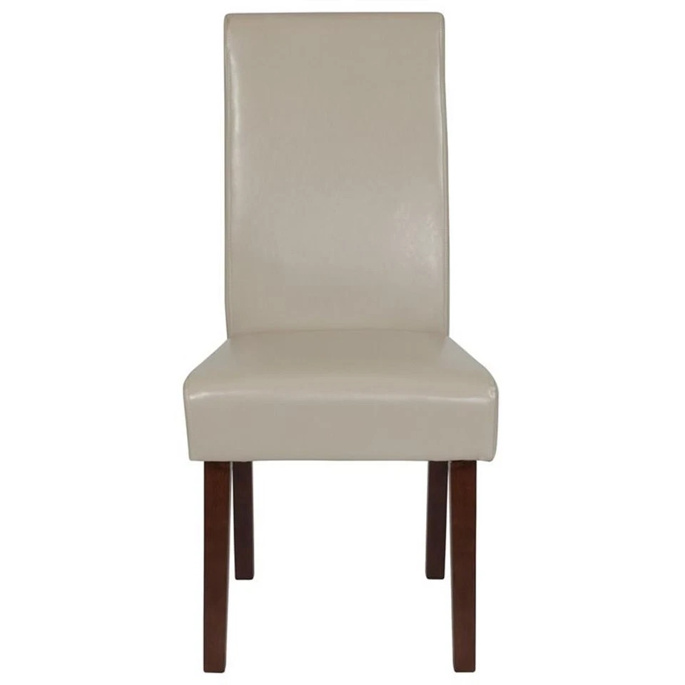 Silla lateral de comedor Parson tapizada de cuero Greenwich Flash Furniture en beige Foto 2 de 4