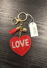 NEW Red Rhinestone Crystal Heart Keychain Bag Charm