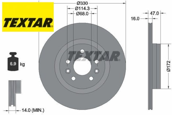 2X Bremsscheibe Textar 92351803 2 Bremsscheiben Hinterachse Hinten FüR Renault-image