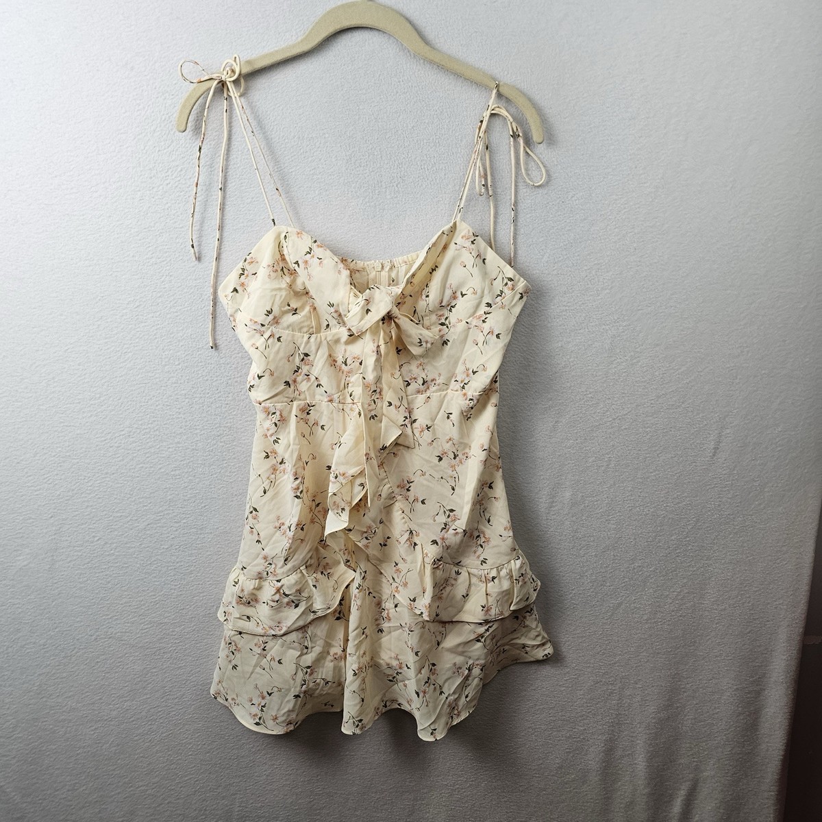 Cider Dress Womans Size Large Cream Pink Floral Sleeveless Mini Dress NWT