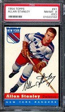 1954 Topps Hockey #41 Allan Stanley PSA 8 (OC)