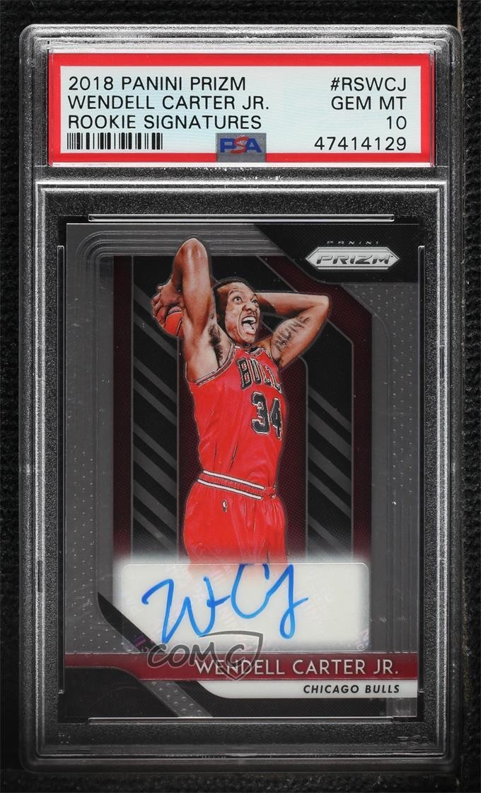 2018 Panini Prizm Rookie Signatures Wendell Carter Jr PSA 10 GEM MT Auto RC 10n3