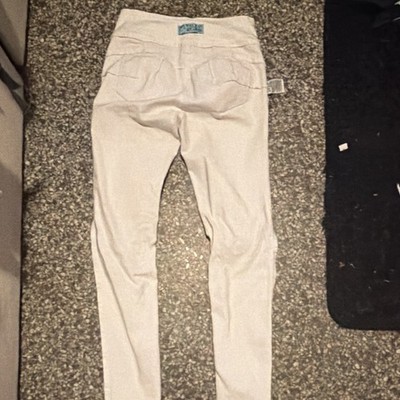 7 For All Mankind White Skinny Denim Pants Women Stretch Button Zip Mid Rise