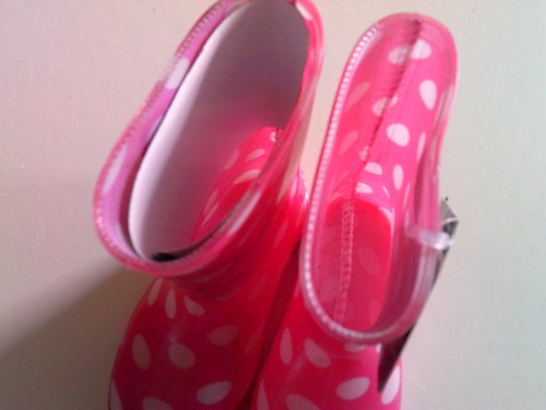 Briers Pink Dotty Wellington Boots CHILDRENS Size 5 Euro 22 B2445 - Picture 4 of 5