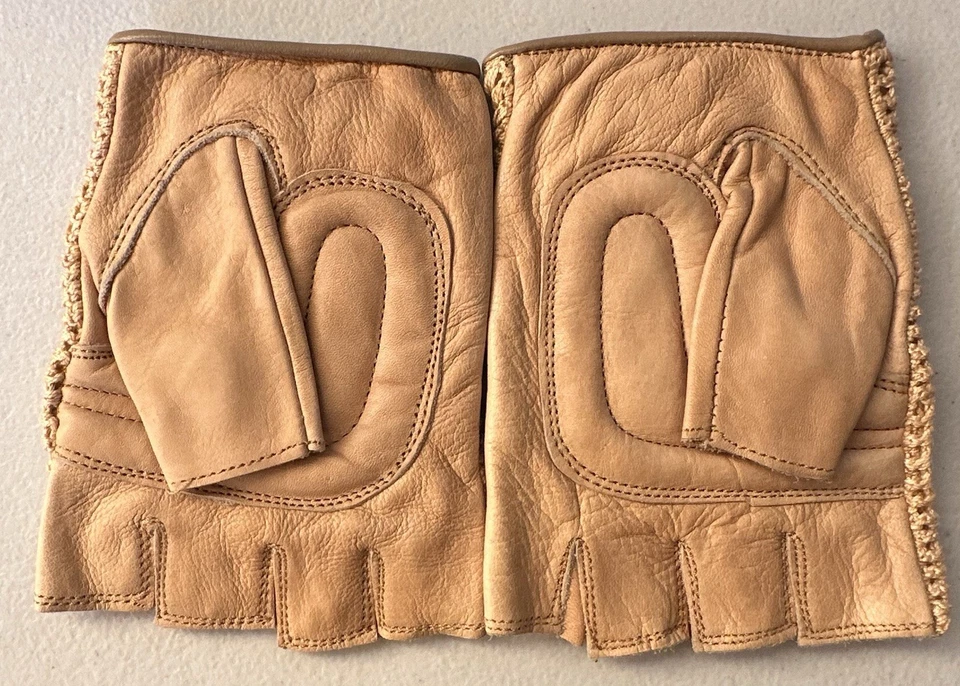 Vintage HATCH Accesorios Hombre Talla Pequeña Beige Cuero Guantes Foto 4 de 4