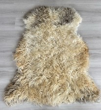  100 Natural Gotland Sheepskin Rug,sheepskin Pelt,Natural Color,Beige,Brown