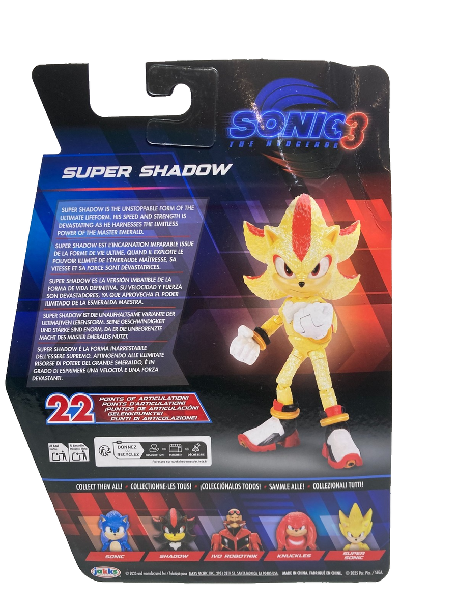 PRÉCOMMANDE 06/2025 - Figurine Sonic 3 Movie Super Shadow 13cm JAKKS Pacific