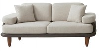 Beiges 2-Sitzer-Sofa Stoffsofa Mit Kissen Hohe FüßE Modern WohnzimmermöBel