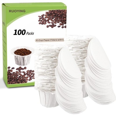 K Cup Coffee Paper Filters with Lid Disposable for Keurig Reusable