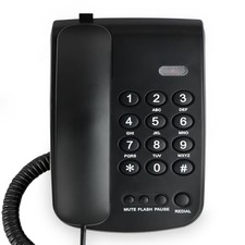 Corded Phone for Landline, Black Telephone Landline Phones, Pure Black