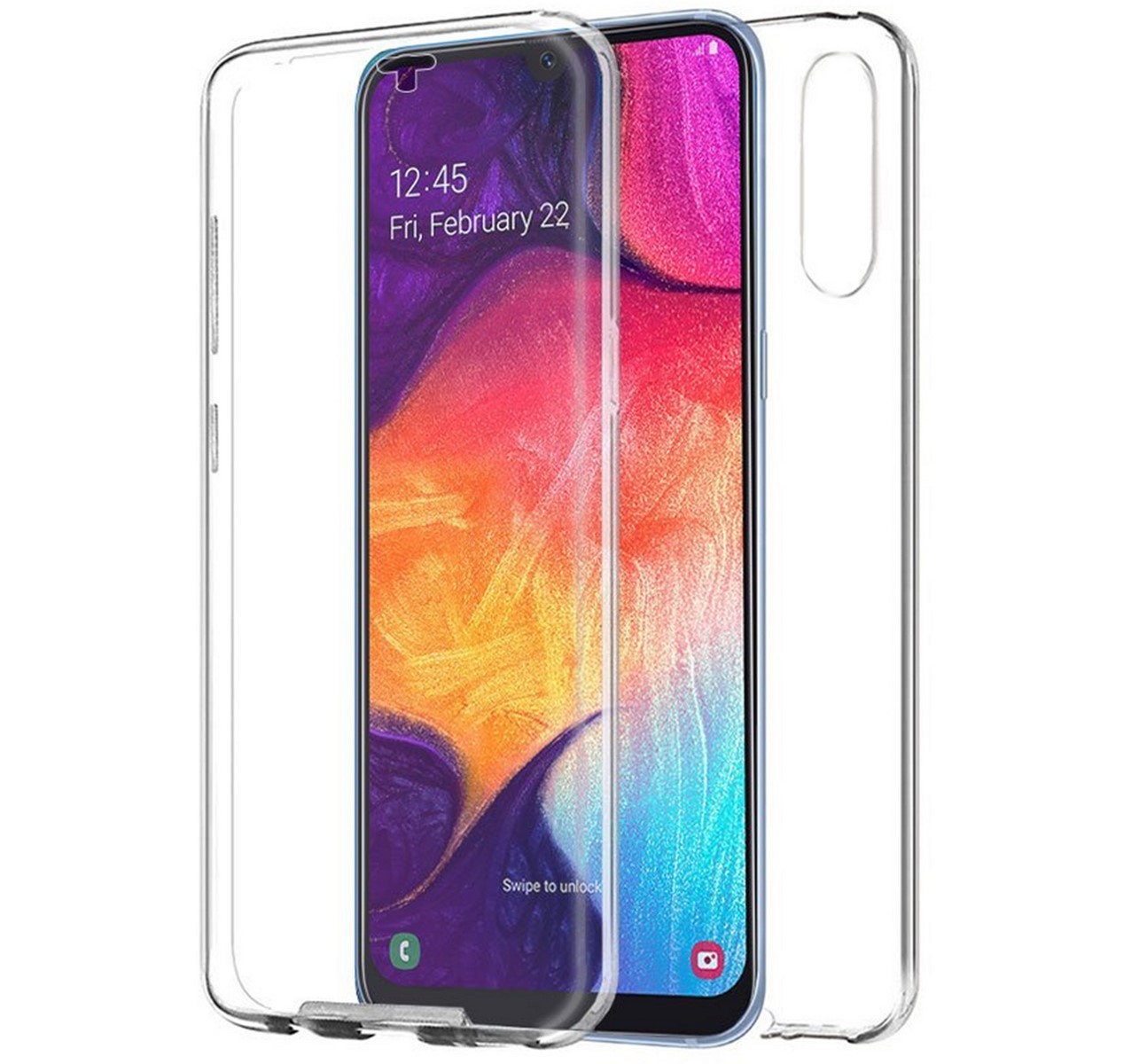 Cover Completa Trasparente PC+TPU Full Body 360 per Samsung Galaxy A50/A50