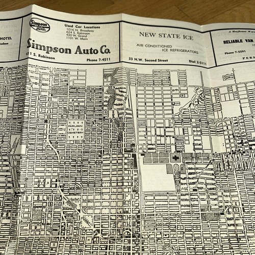 1930s OKLAHOMA CITY MAP, Oklahoma Motor Club - Biltmore Hotel - Picture 4 of 14