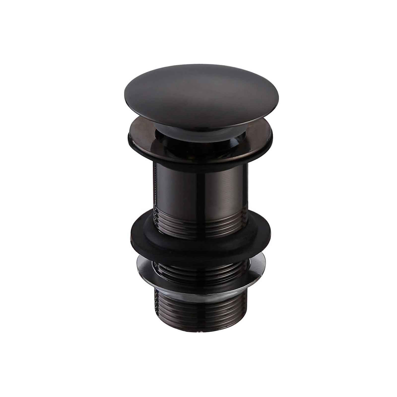 Nes Home Unisex Black Big Cap Push Button Unslotted Basin Sprung Waste - Image 2