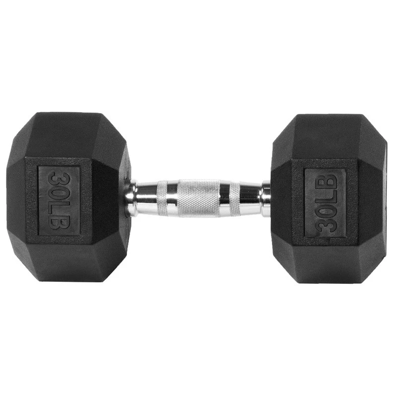 Hex Dumbbells Rubber Coated Cast Iron Weight Training Home Gym Strength Fitness - Image 4 of 4