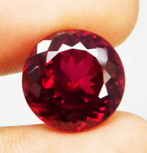 Pierre précieuse en vrac taillée ronde rubis rouge naturel Mozambique certifié 11,15 ct - Photo 2/10