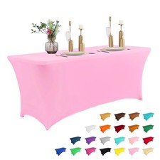 6FT Table Cloth for Rectangular Fitted Events 72" x 30" Rectangular Pink