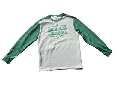USF South Florida Bulls Sweatshirt Adult Size M Gray Adidas Football Pullover