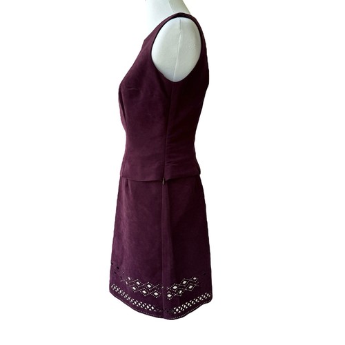 CACHE Plum set due pezzi top e gonna tuta ritaglio taglia 6 vintage Y2k anni 90 ufficio - Foto 6 di 11