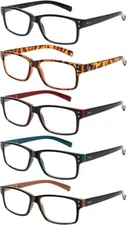 NORPERWIS Reading Glasses 5 Pairs Quality Readers Spring Hinge Glasses 2.50X