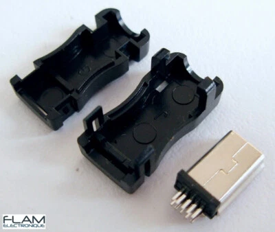 Connecteur à souder Mini USB 10 broches + boitier 2 pièces/Box Connector 10 pins - Photo 1/4