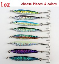 1-10 pcs 1oz Mega Live Bait Metal Jigs Butterfly Fishing Lures with Treble Hook 