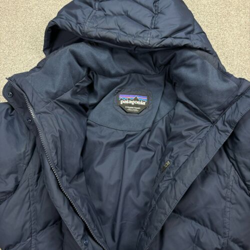 Patagonia Jacket Womens Small Blue Duck Down With It Parka Puffer Hood Coat Lady - Picture 9 of 14