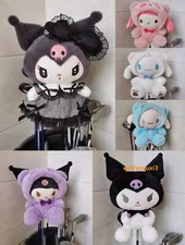 Cute Kuromi Cinnamoroll Melody Plush Golf Driver Head Cover Case Protector 460cc