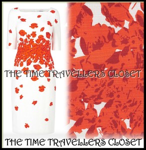 Lk Bennett Iconic Red Orange Poppy Dr Lasa Dress Aso Royal Uk 12