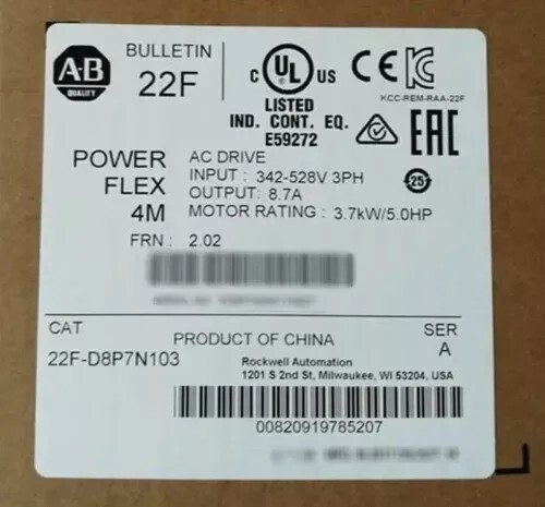 New Factory Sealed 22F-D8P7N103 SER A Allen Bradley PowerFlex4M AC Drive - Picture 2 of 4